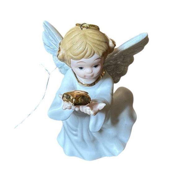 Home Interiors Angel Set Of 3 Christmas Ornaments White 4" - Picture 5 of 8